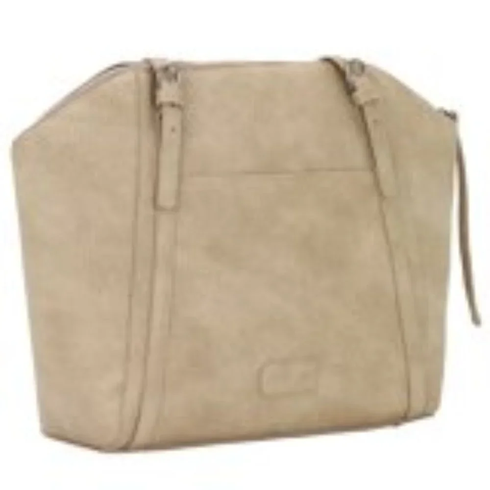Beige Stud-Accent Women’s Tote Bag